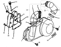 Крышка вариатора, двигателя квадроцикла STELS ATV 300 B