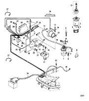 Компоненты электрического стартера 2-х тактного ПЛМ MERCURY 30 M Серийный номер от 0N001875 до 0N055504